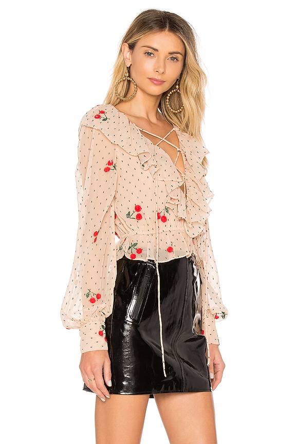view 2 of 5 BLUSA CON VOLANTES CHERRY in Nude