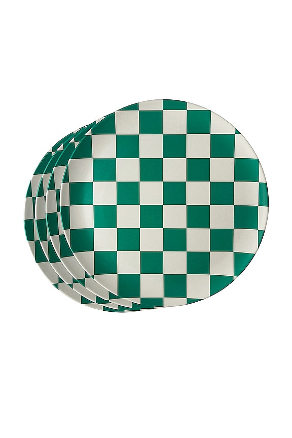 Green Check Side Plate 8" - Thumbnail 4