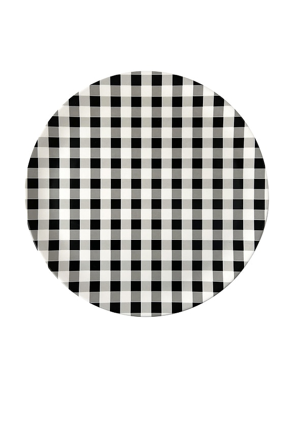 view 2 of 4 Dinner Plates Set Of 4 in Gingham Black