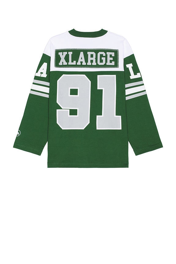 view 2 of 3 Football Long Sleeve Tee in Green