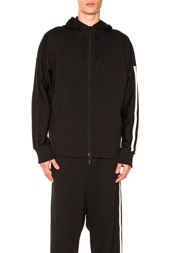 view 2 of 6 3-Stripes Hoodie in Black & Core White