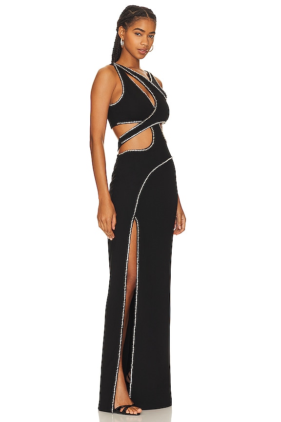view 2 of 4 Zuwa Embellished Gown in Black