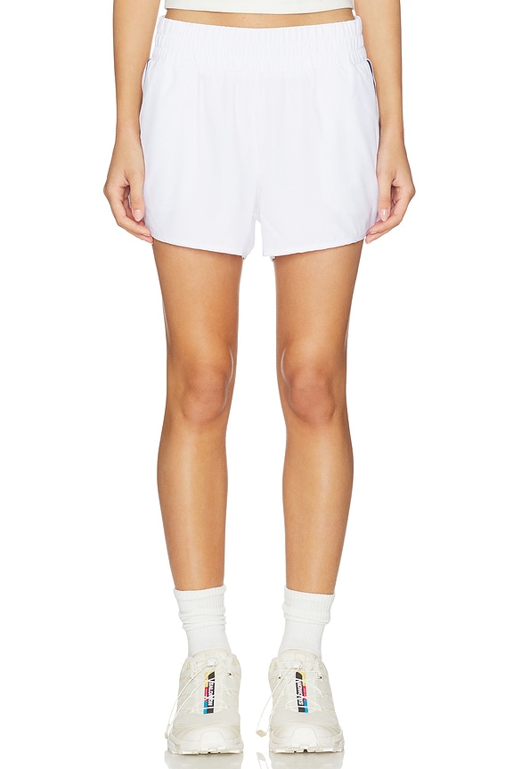 view 2 of 6 Year Track Short in White & Navy