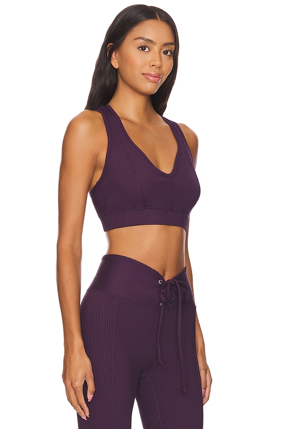 view 2 of 4 Ribbed V Bra in Deep Plum