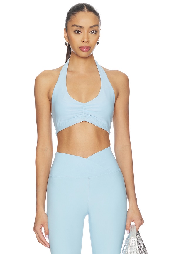 view 1 of 4 BRASSIÈRE DE SPORT STRETCH HALTER SPORTS BRA in Sky