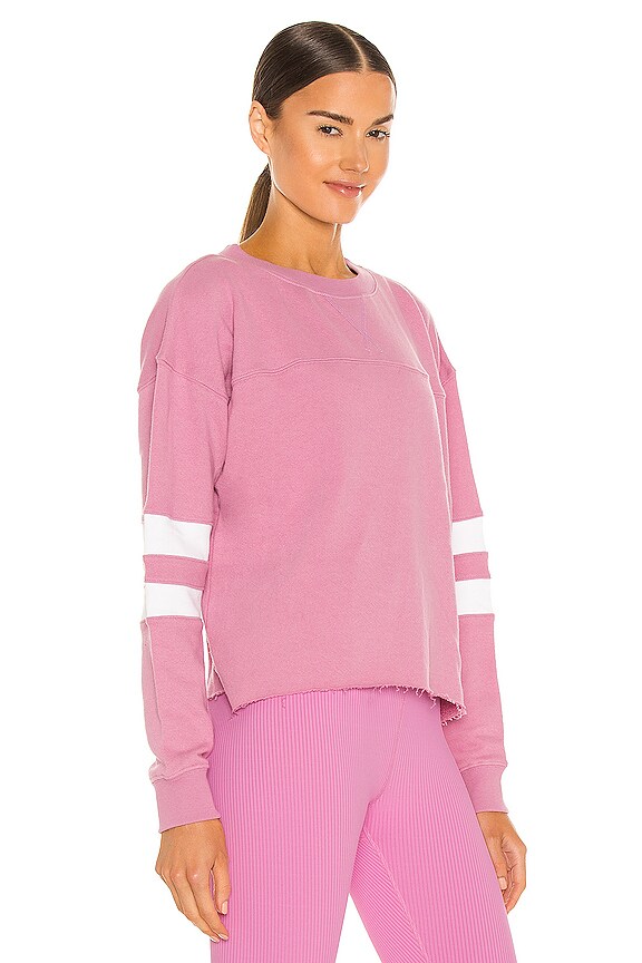 view 2 of 4 СВИТШОТ VARSITY in True Pink & White Stripe