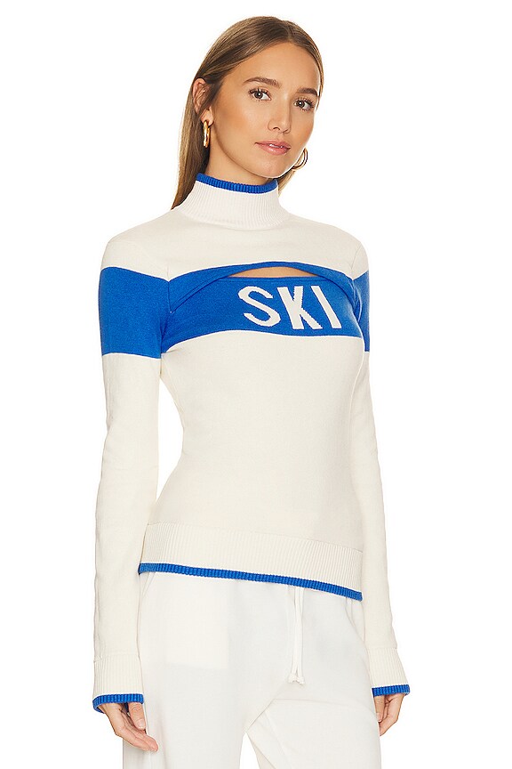 view 2 of 4 Cut Out Ski Sweater in Cream & Blue Flame