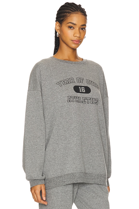view 2 of 4 Crew Sweatshirt With Print in Heathered Grey