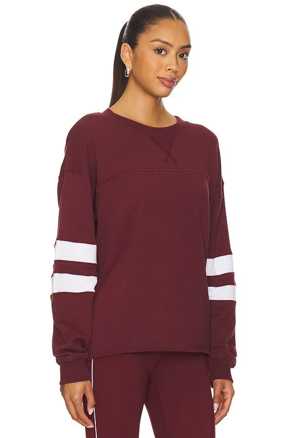 view 2 of 4 Varsity Sweatshirt in Burgundy & Cream