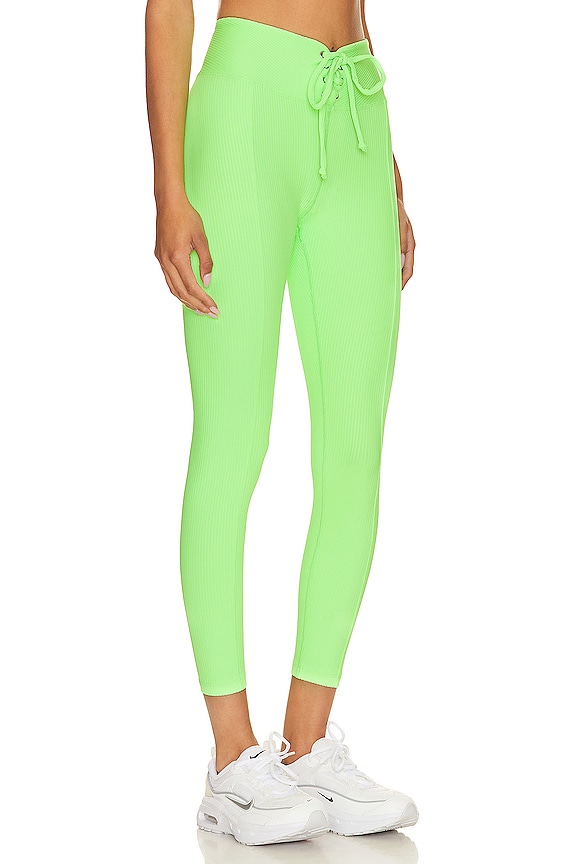 view 2 of 4 Ribbed Football Legging in Neon Kiwi