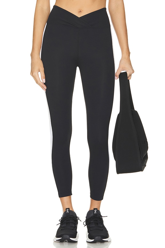 view 2 of 5 Sport 7/8s Track Legging in Black & White