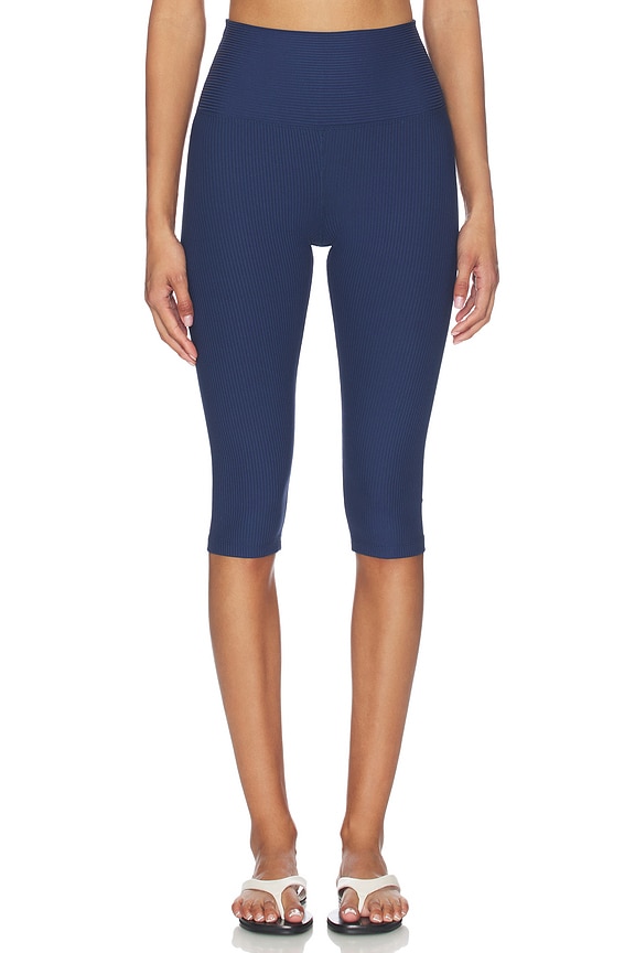 view 2 of 6 LEGGINGS CROPPED RIBBED CAPRI in Navy