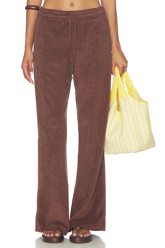 view 1 of 6 Terry Vacation Pant in Chocolate Brown