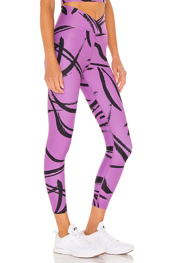 view 2 of 4 Abstract Veronica Legging in Orchid & Black