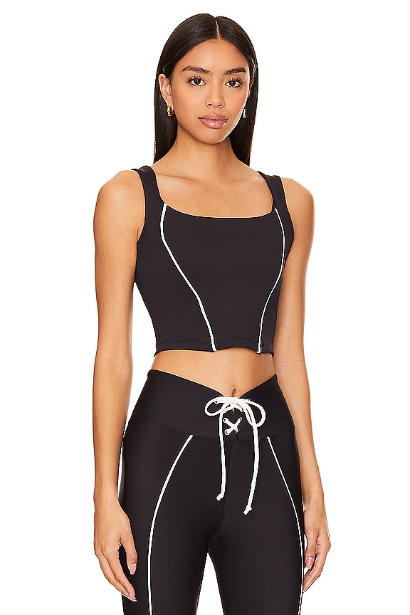 view 2 of 4 Corset Tank in Black & White