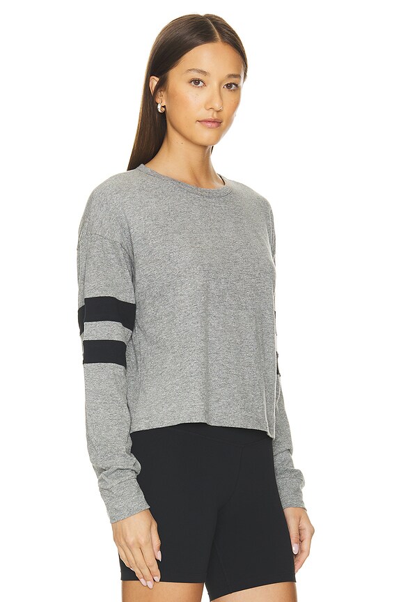 view 2 of 4 Jersey Varsity Longsleeve in Heathered Grey