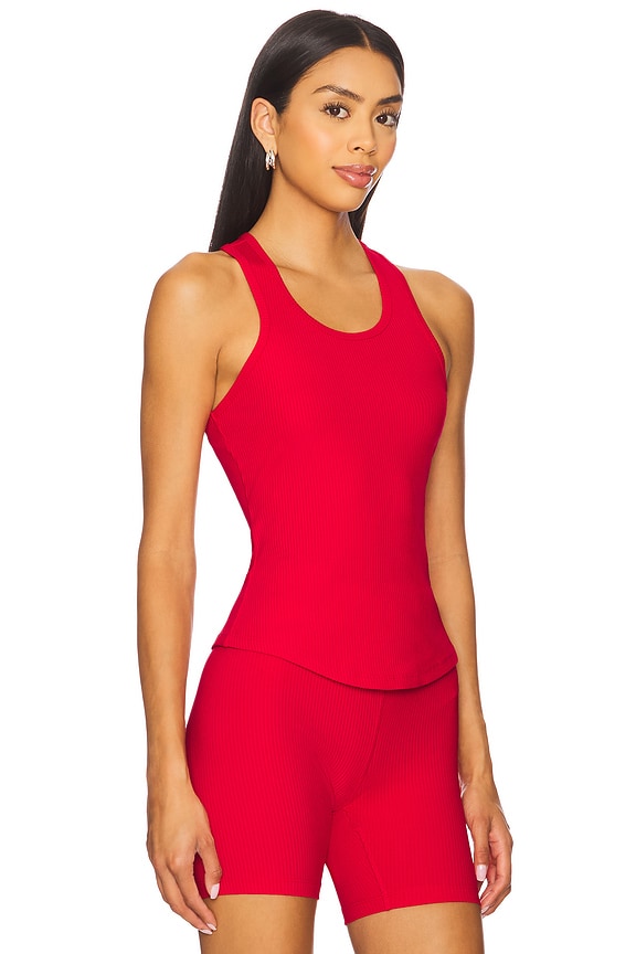 view 2 of 4 Ribbed Sporty Tank Top in Cherry