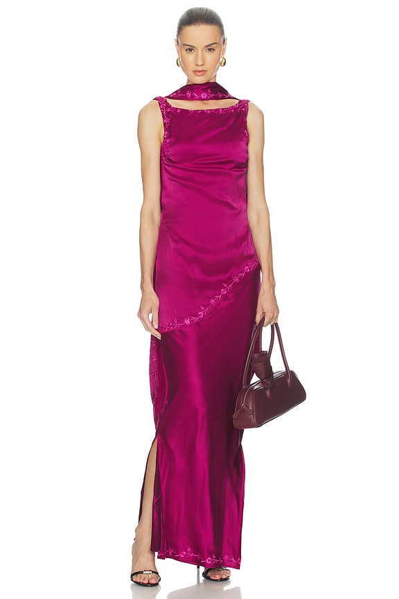 view 1 of 6 Nina Silk Dress in Azalea