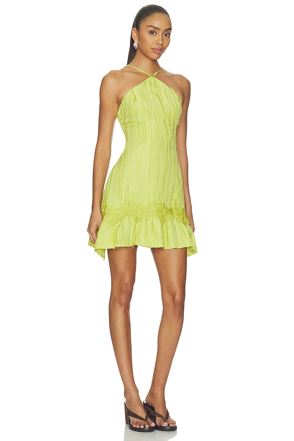 view 2 of 4 Banyan Textured Mini Dress in Chartreuse