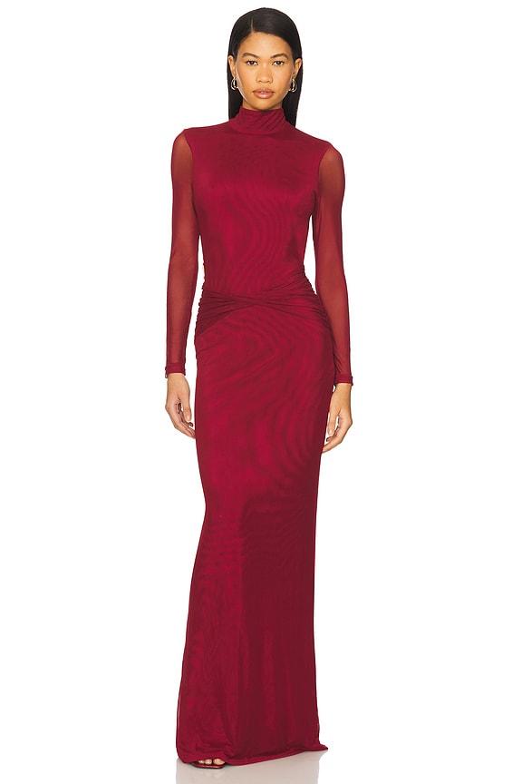 view 2 of 5 Salome Beaded Dress in Merlot
