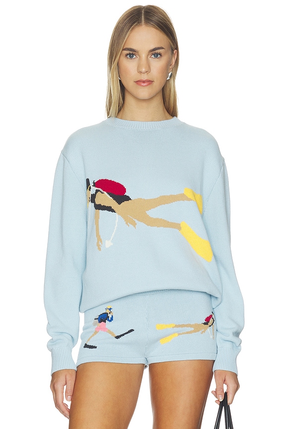 view 1 of 4 Diver Knit Top in Light Blue