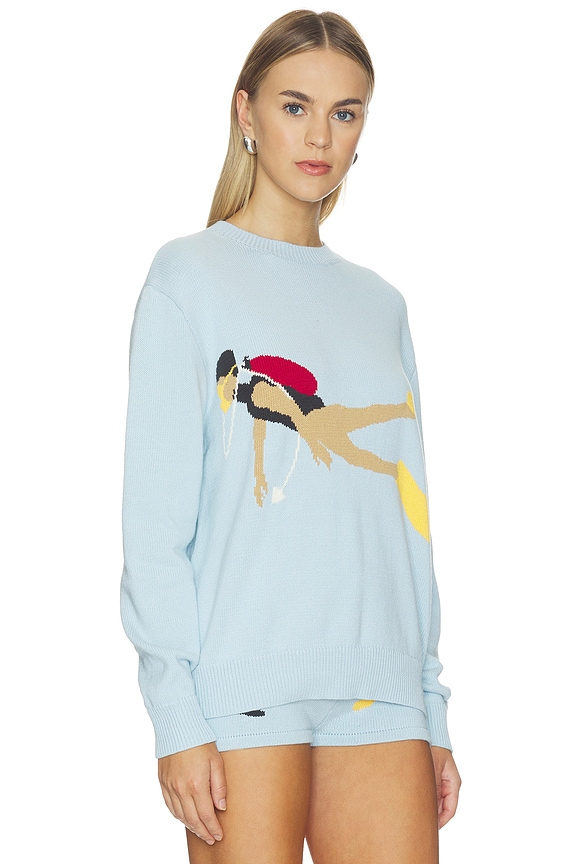 view 2 of 4 Diver Knit Top in Light Blue