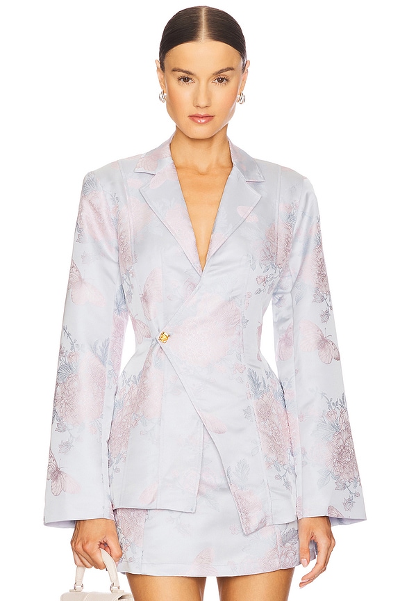 view 1 of 5 Sylvie Asymmetrical Jacket in Azura