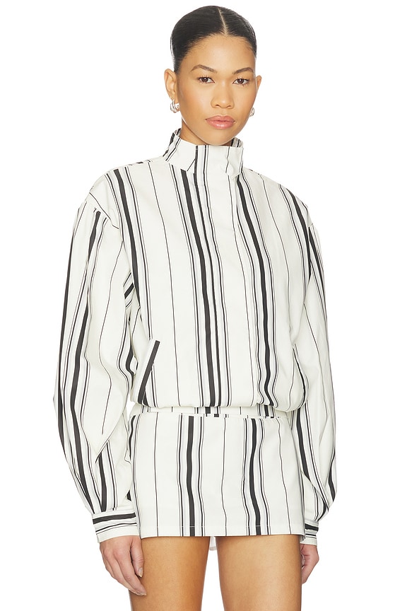 view 2 of 4 BLOUSON STACY COTTON BOXY in Off White Striped