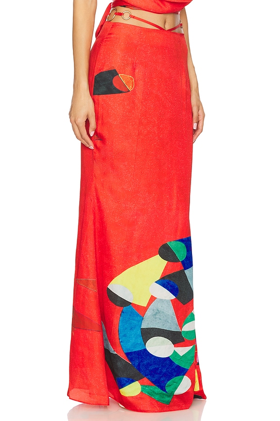 view 2 of 6 Athena Ring Skirt in Red Geometric