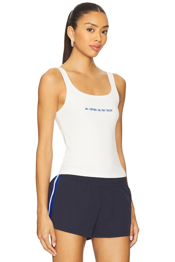 view 2 of 4 No Crying Tank Top in White