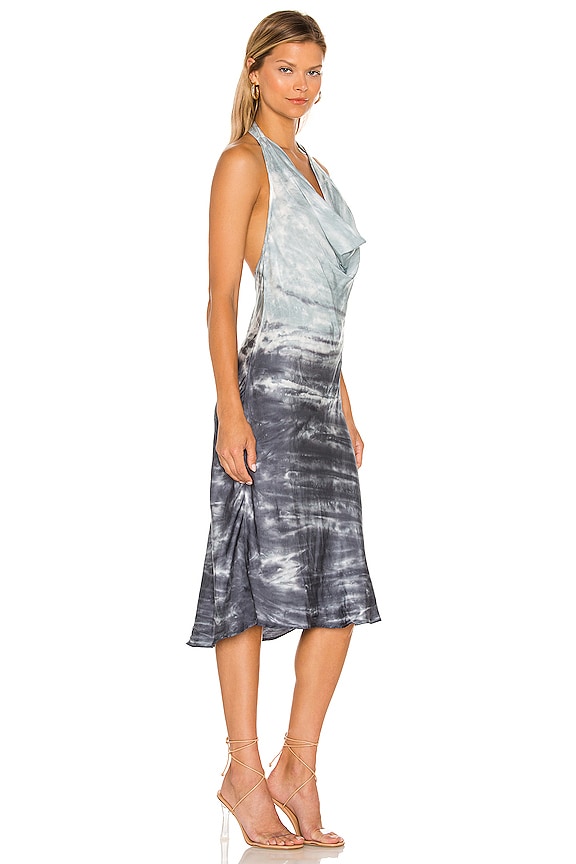 view 2 of 3 Rebel Satin Halter Dress in Blue Horizon