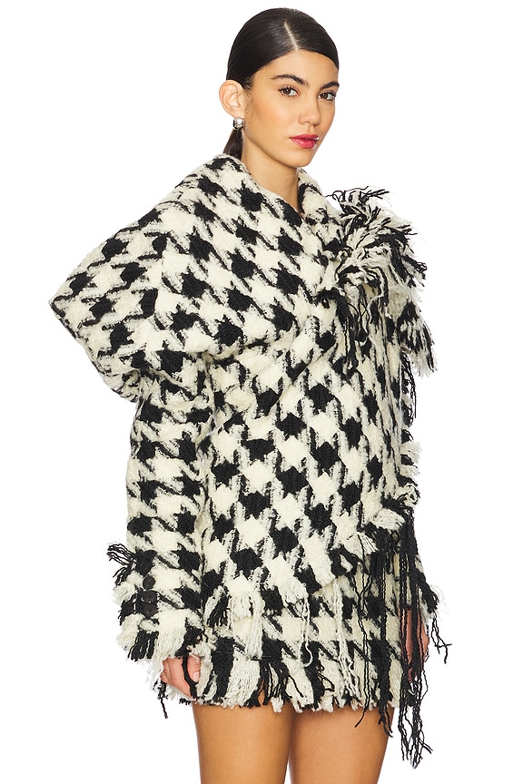view 2 of 5 Houndstooth Knotted Jacket in Black & White