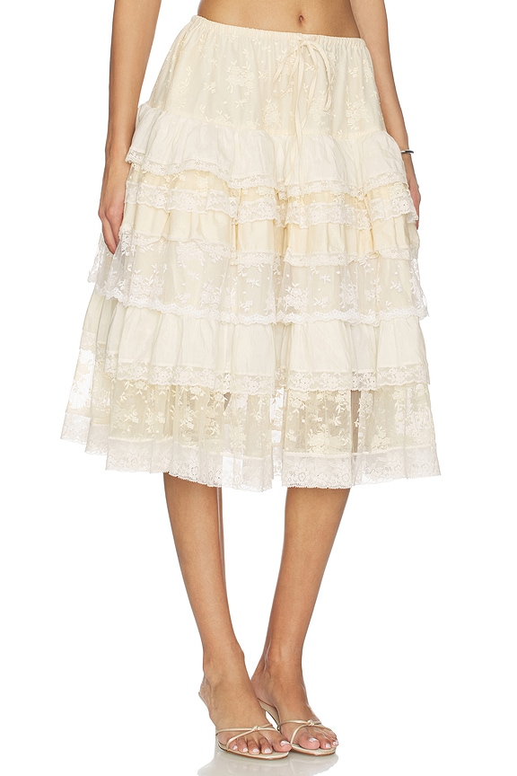 view 2 of 6 JUPE TIERED LACE RUFFLE in Multi