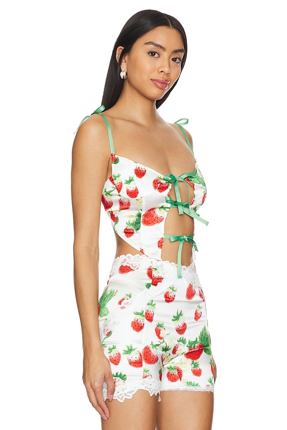 view 2 of 4 Bustier Top in Strawberry Prints