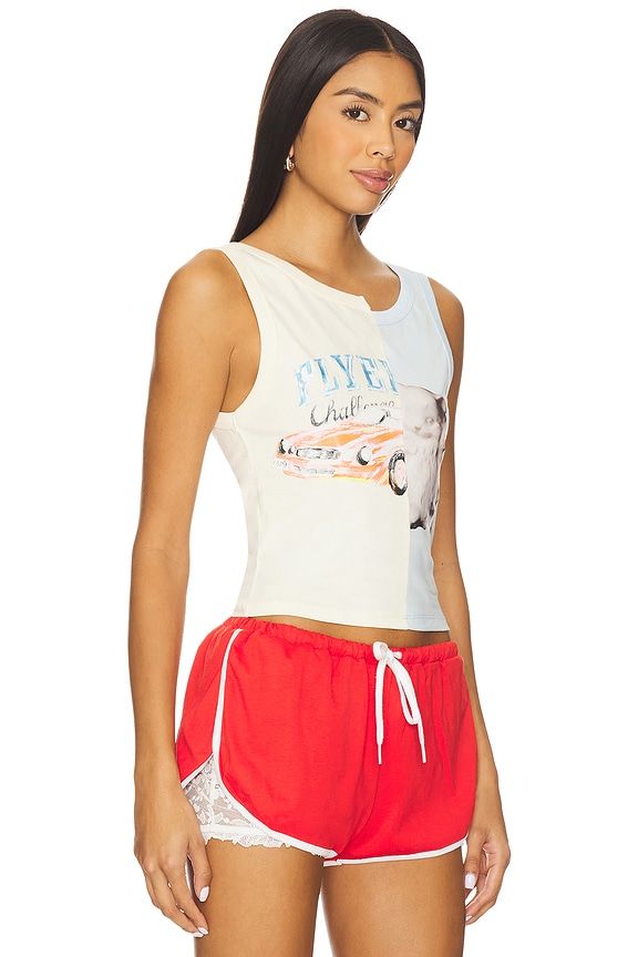 view 2 of 4 Patchwork Printed Tank Top in Buttermilk & Babyblue