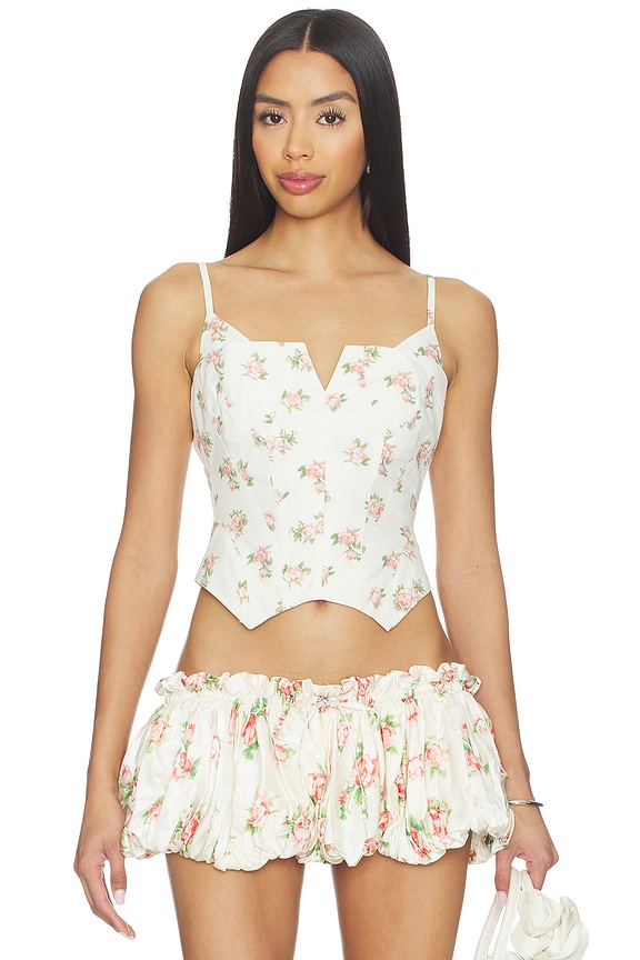 view 1 of 4 Bustier Top in Rose Print