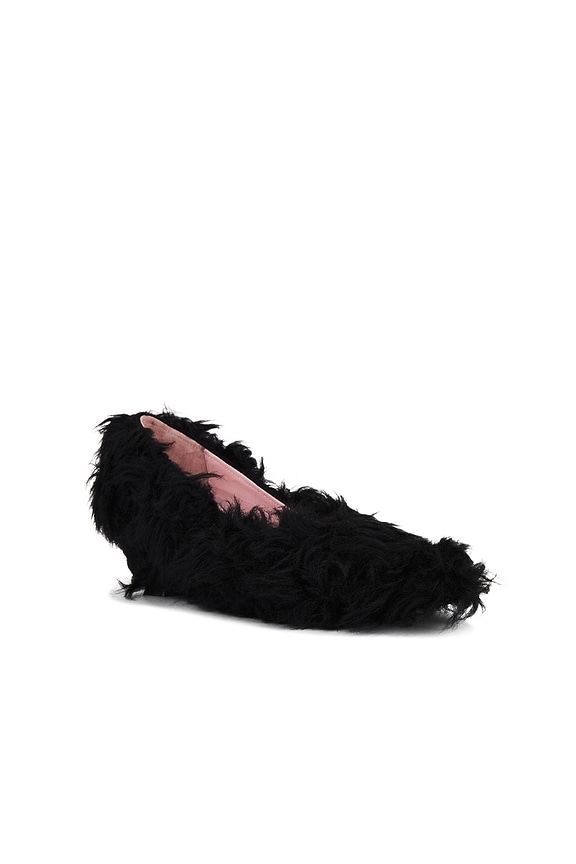 view 2 of 5 Faux Fur Kitten Heels in Black