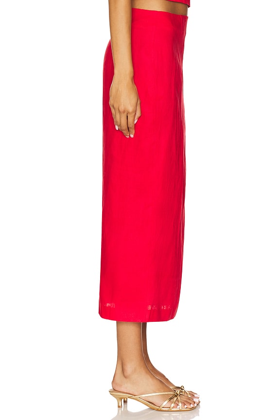 view 2 of 6 Rowan Skirt in Red Linen