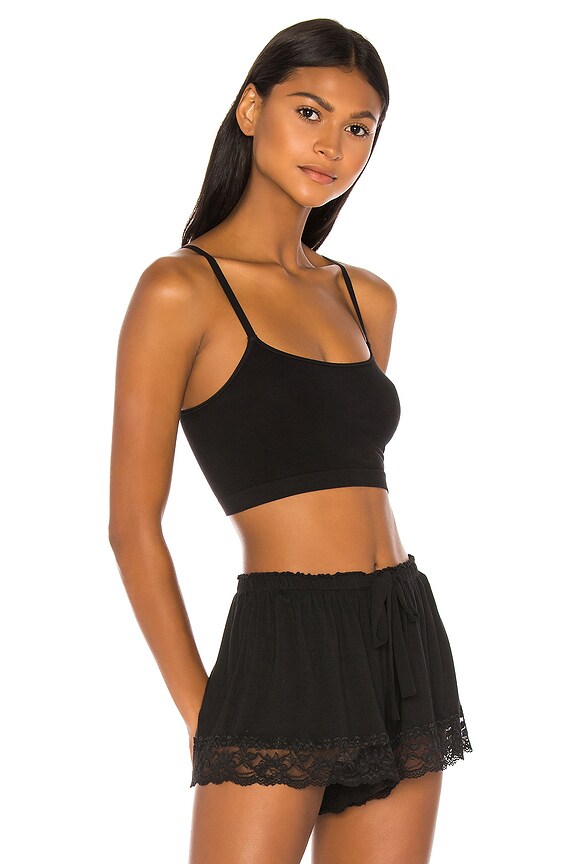 view 2 of 4 Cotton Seamless Cami Bra in Black