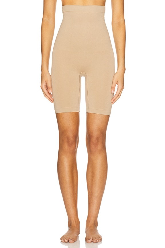 view 1 of 4 Seamless Solutions High Waist Thigh Shaper in Almond