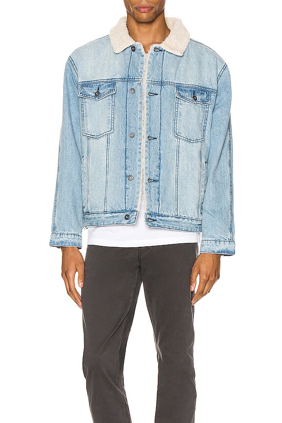 view 1 of 4 CHAQUETA DENIM SHERPA in Mineral Blue