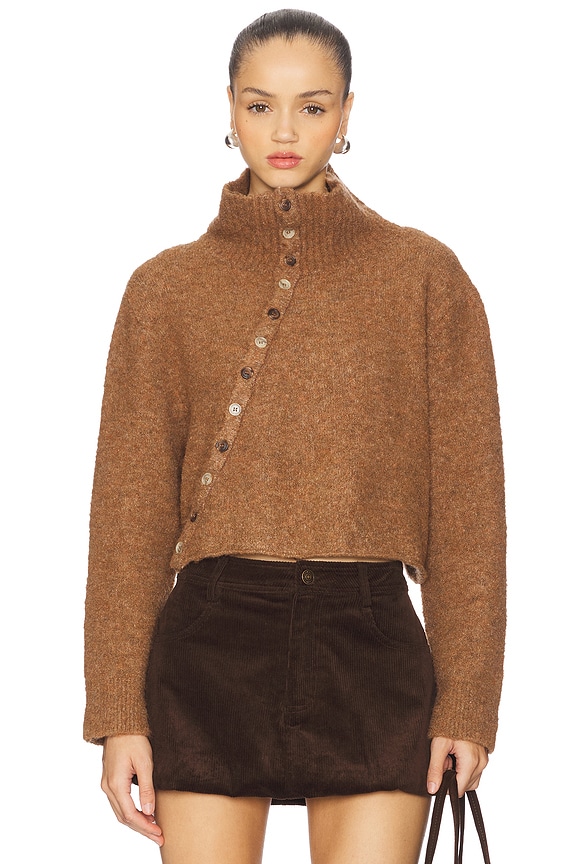 view 2 of 5 Button Way Knit Cardigan in Brown