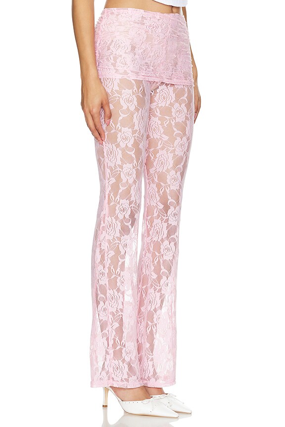 view 2 of 4 Flower Mesh Skirt Pants in Pink
