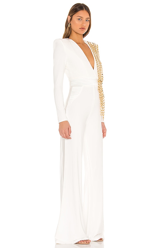 view 2 of 3 Pheonix Jumpsuit in White & Gold