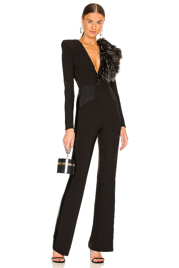 view 1 of 5 Twiggy Faux Fur Jumpsuit in Black