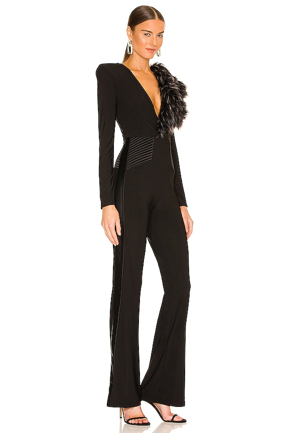 view 2 of 5 Twiggy Faux Fur Jumpsuit in Black