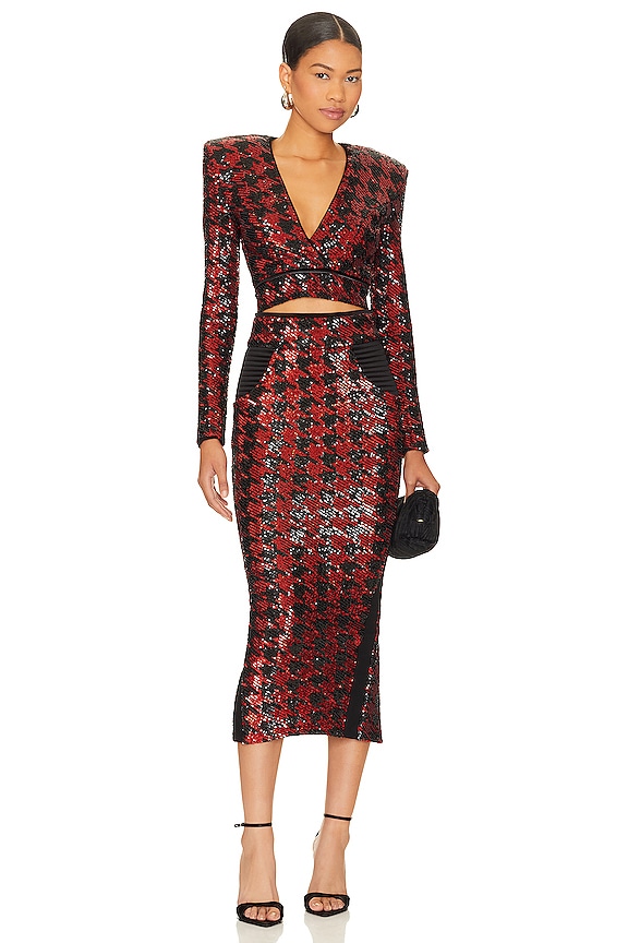 view 2 of 5 Hey You 3 Way Dress in Black & Red in Black/red