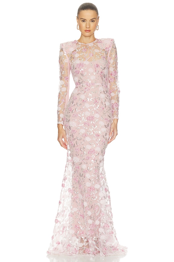 view 1 of 4 VESTIDO LARGO THE DEATH OF ROSES in Blush