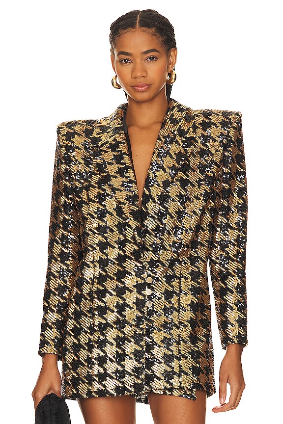 view 2 of 6 Down in Flames Jacket in Black & Gold in Black/gold