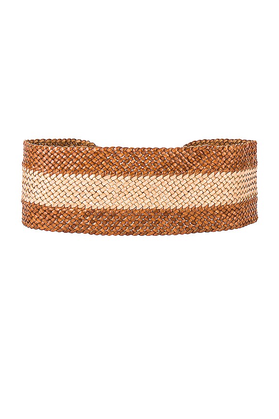 view 2 of 2 Woven Wide Waist Belt in Tan Sand